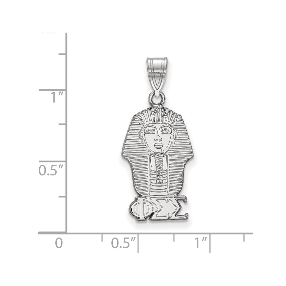 Sterlingsilber Rhodiniert Logoart Phi Sigma Sorority Symbol Mittel Anhänger