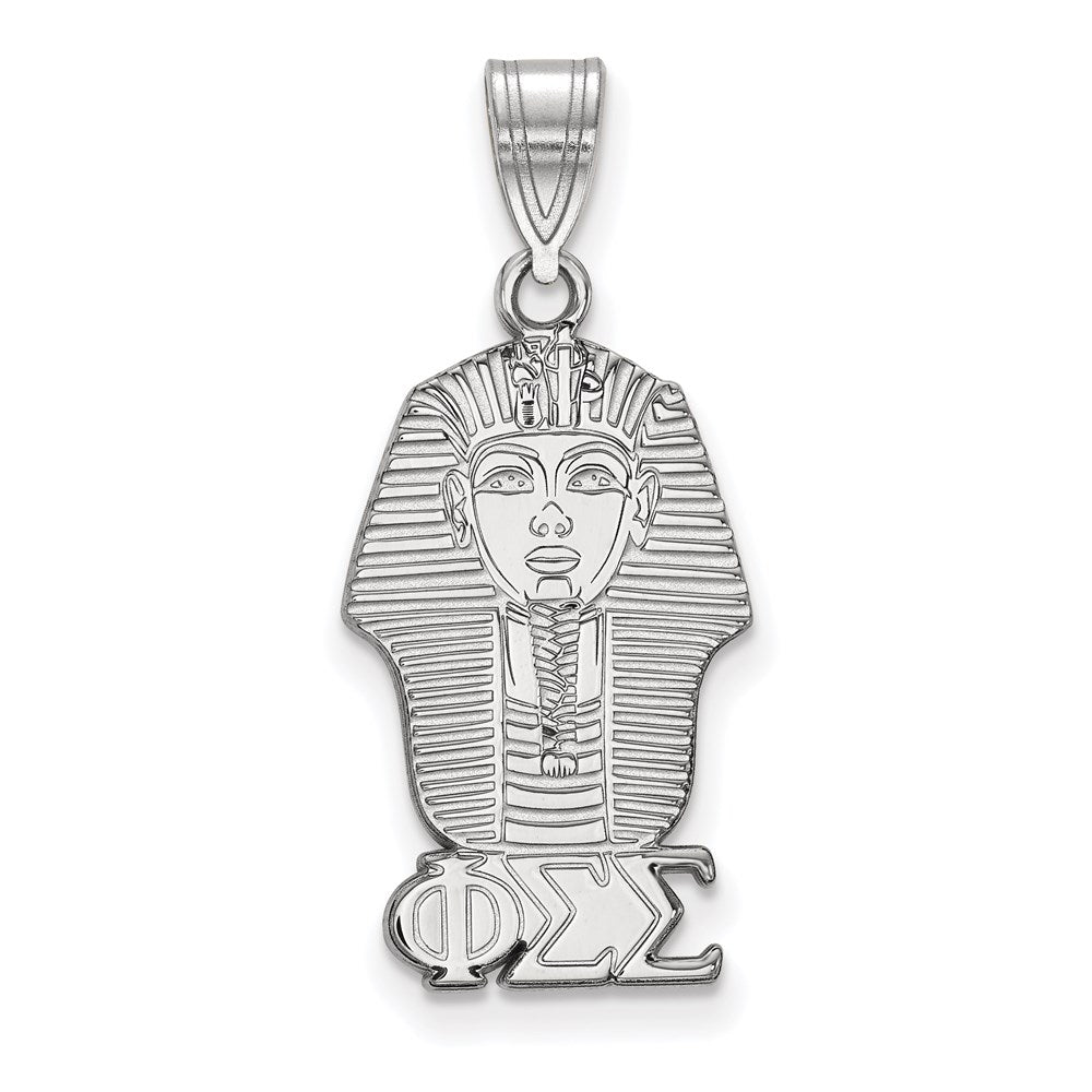 Sterlingsilber Rhodiniert Logoart Phi Sigma Sorority Symbol Mittel Anhänger