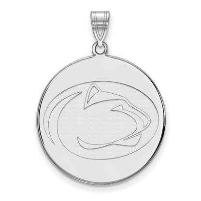 Sterlingsilber Rhodiniert Logoart Penn State University Löwe Extra Groß Plättchen Anhänger