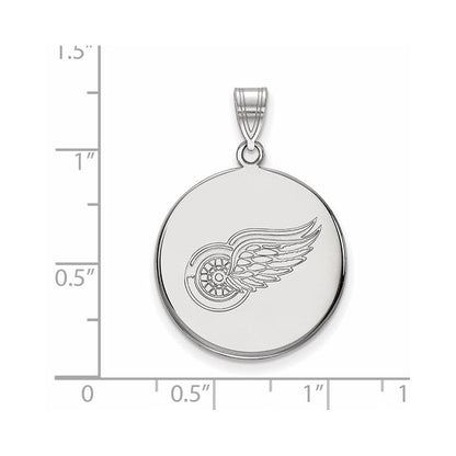 10K Weißgold Nhl Logoart Detroit Rot Flügel Groß Plättchen Anhänger