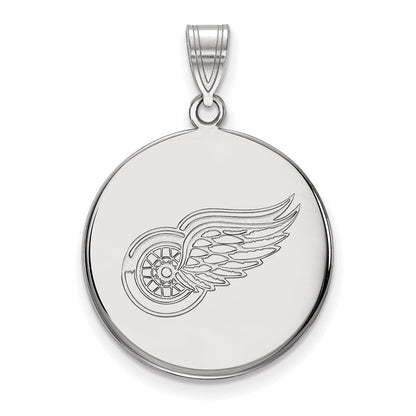 10K Weißgold Nhl Logoart Detroit Rot Flügel Groß Plättchen Anhänger