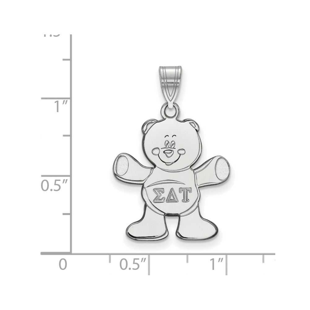 Sterlingsilber Rhodiniert Logoart Sigma Delta Tau Sorority Symbol Mittel Anhänger