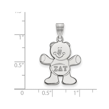 Sterlingsilber Rhodiniert Logoart Sigma Delta Tau Sorority Symbol Mittel Anhänger