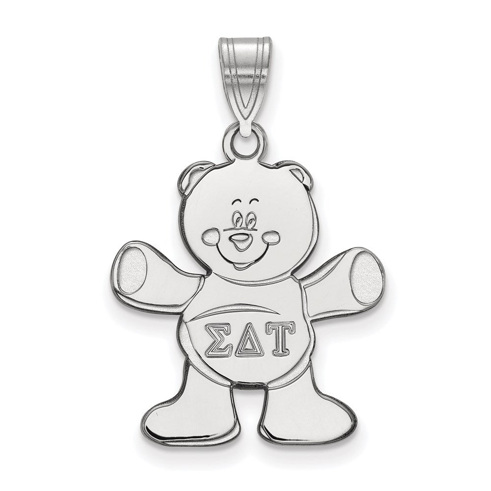Sterlingsilber Rhodiniert Logoart Sigma Delta Tau Sorority Symbol Mittel Anhänger