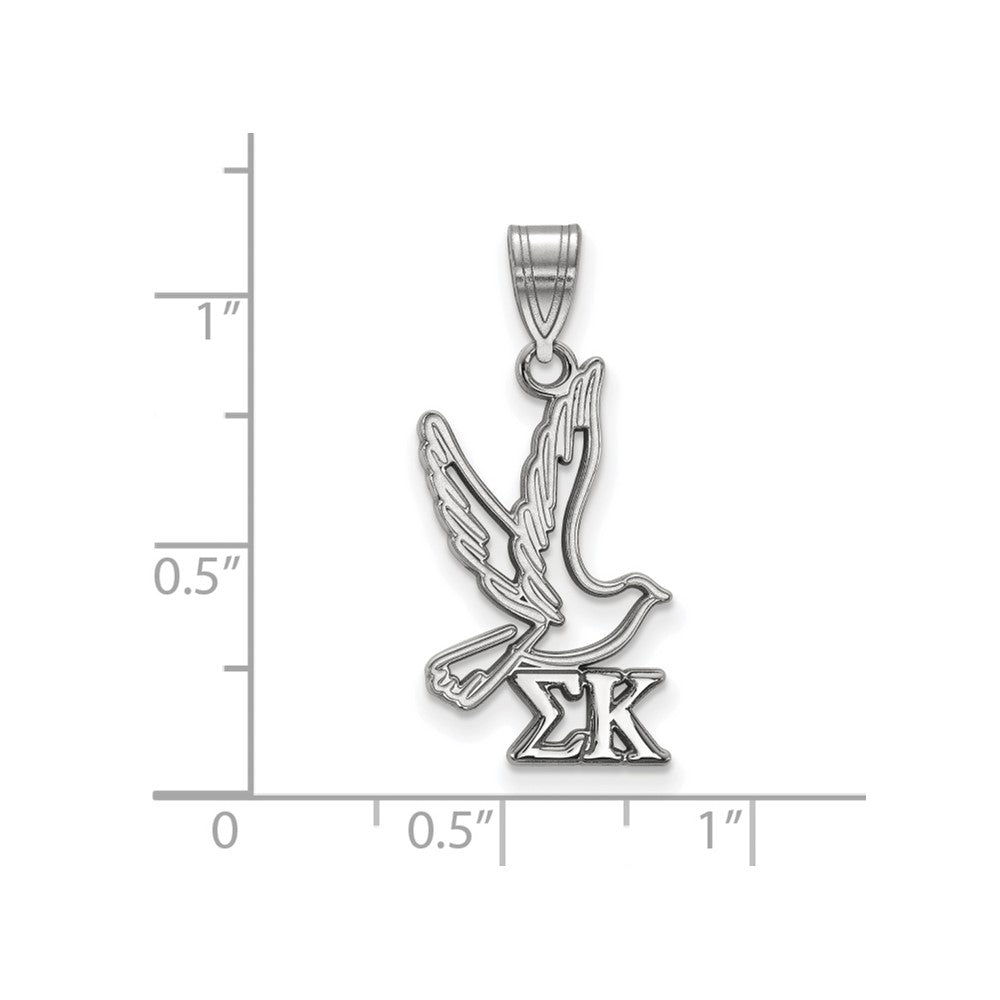 Sterlingsilber Rhodiniert Logoart Sigma Kappa Sorority Symbol Mittel Anhänger