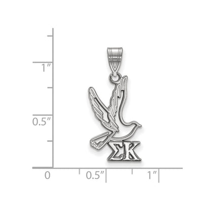 Sterlingsilber Rhodiniert Logoart Sigma Kappa Sorority Symbol Mittel Anhänger