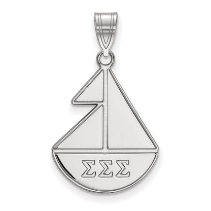Sterlingsilber Rhodiniert Logoart Sigma Sorority Symbol Mittel Anhänger