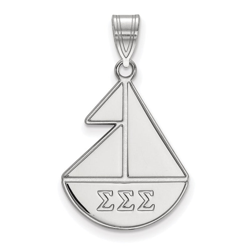 Sterlingsilber Rhodiniert Logoart Sigma Sorority Symbol Mittel Anhänger