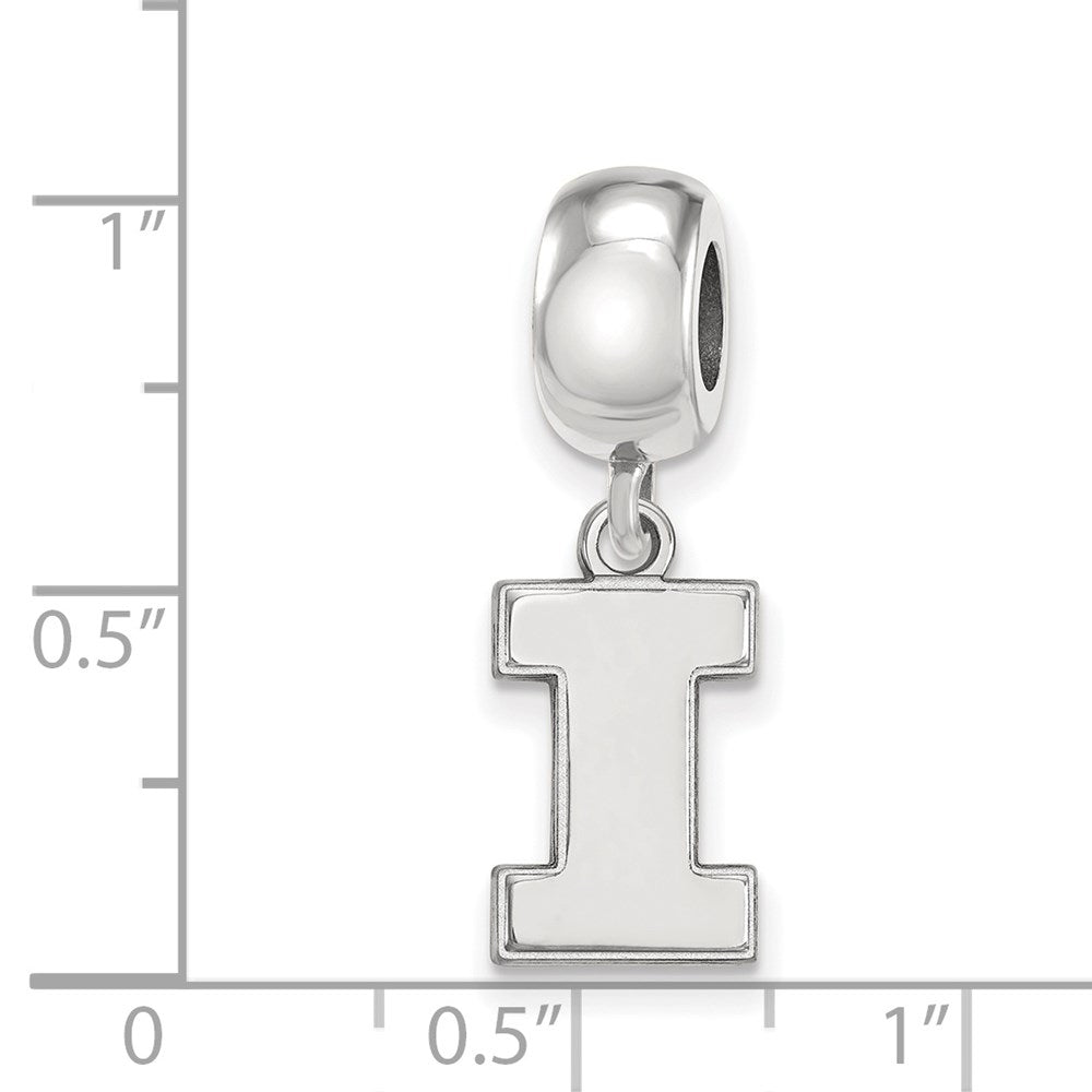 Sterlingsilber Rhodiniert Logoart University Of Illinois Klein Hängend Perle