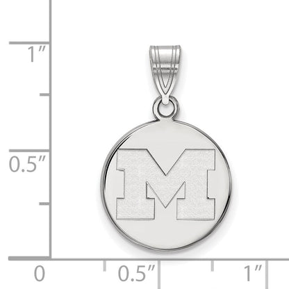 Sterlingsilber Rhodiniert Logoart University Of Michigan Buchstabe M Mittel Plättchen Anhänger