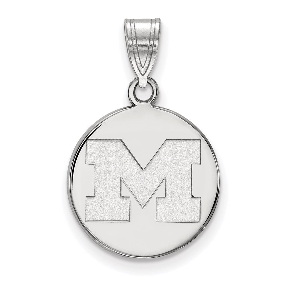 10K Weißgold Logoart University Of Michigan Buchstabe M Mittel Plättchen Anhänger