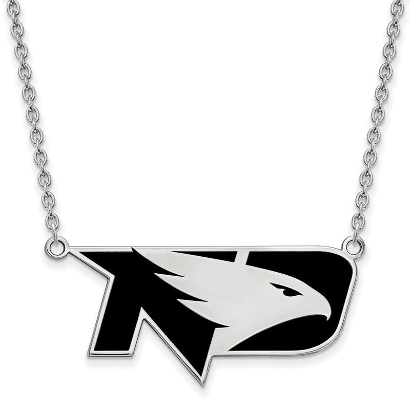 Sterlingsilber Rhodiniert Logoart University Of North Dakota Groß Emailliert Anhänger 18 Zoll Halskette