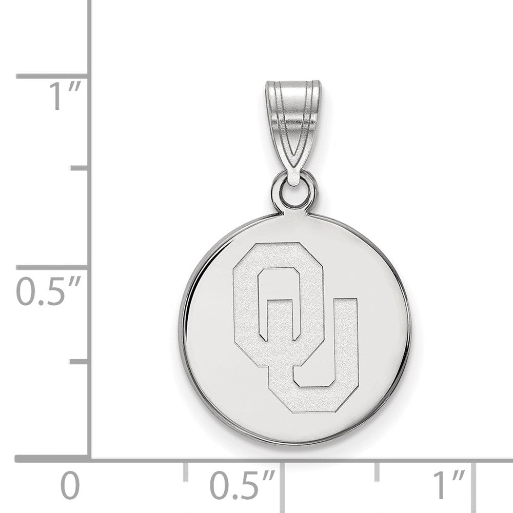 Sterlingsilber Rhodiniert Logoart University Of Oklahoma O U Mittel Plättchen Anhänger
