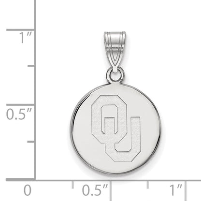 Sterlingsilber Rhodiniert Logoart University Of Oklahoma O U Mittel Plättchen Anhänger