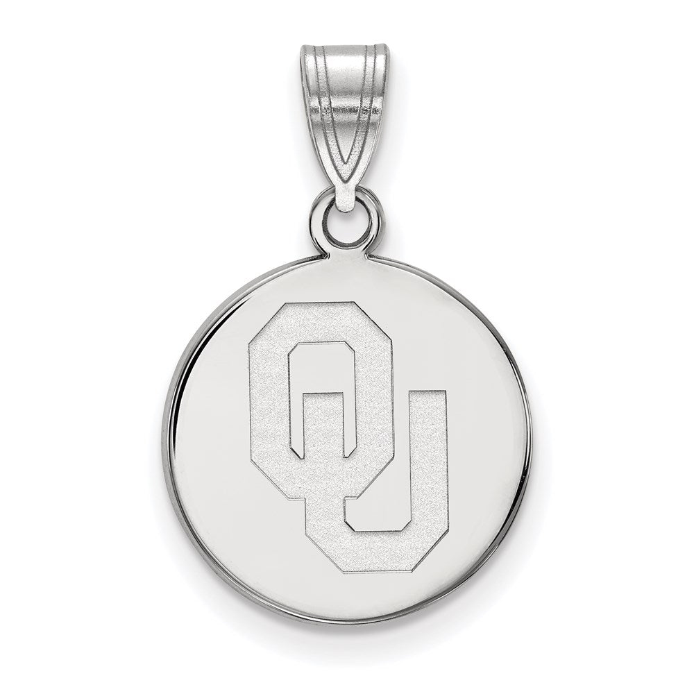 Sterlingsilber Rhodiniert Logoart University Of Oklahoma O U Mittel Plättchen Anhänger
