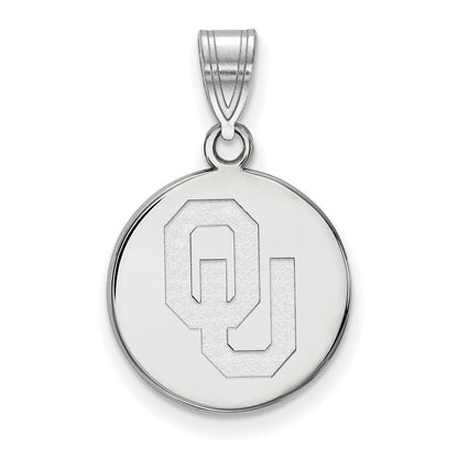 Sterlingsilber Rhodiniert Logoart University Of Oklahoma O U Mittel Plättchen Anhänger