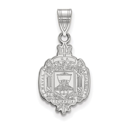 Sterlingsilber Rhodiniert Logoart Us Naval Akademie Groß Wappen Anhänger