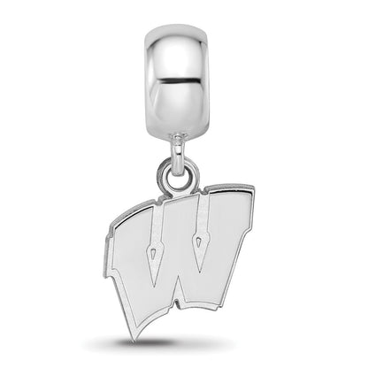 Sterlingsilber Rhodiniert Logoart University Of Wisconsin Sm Hängend Perle