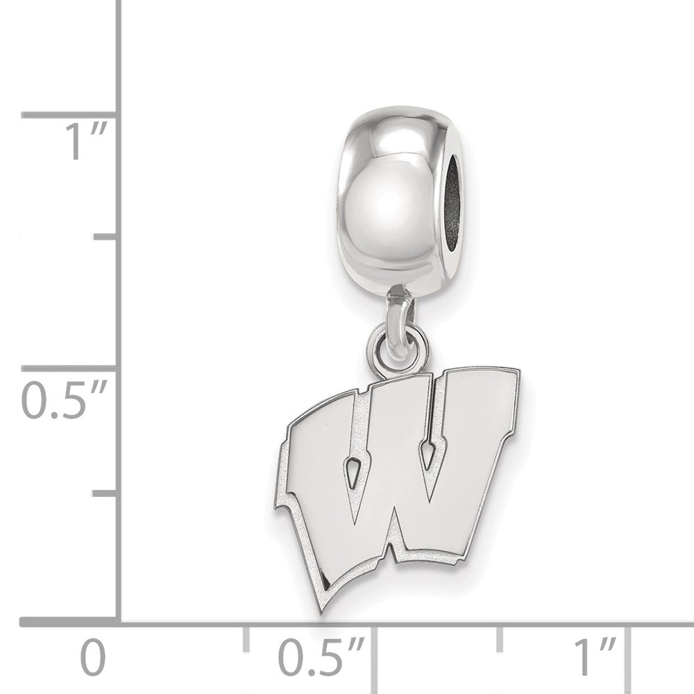 Sterlingsilber Rhodiniert Logoart University Of Wisconsin Sm Hängend Perle