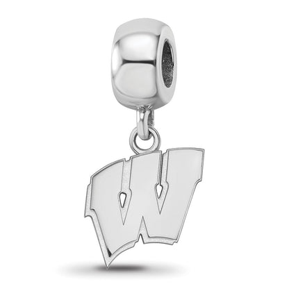 Sterlingsilber Rhodiniert Logoart University Of Wisconsin Sm Hängend Perle