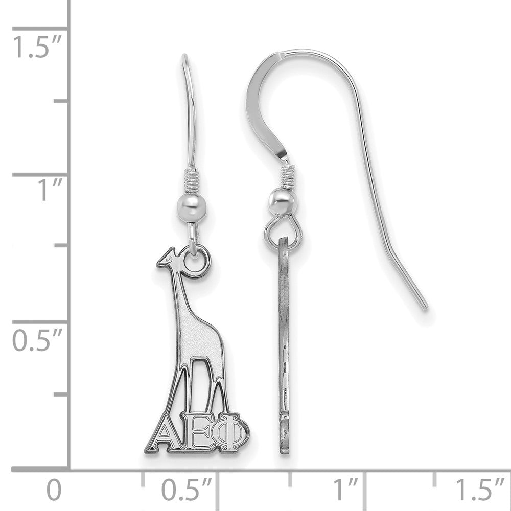 Sterlingsilber Rhodiniert Logoart Alpha Epsilon Phi Sorority Symbol Klein Hängend Draht Ohrringe