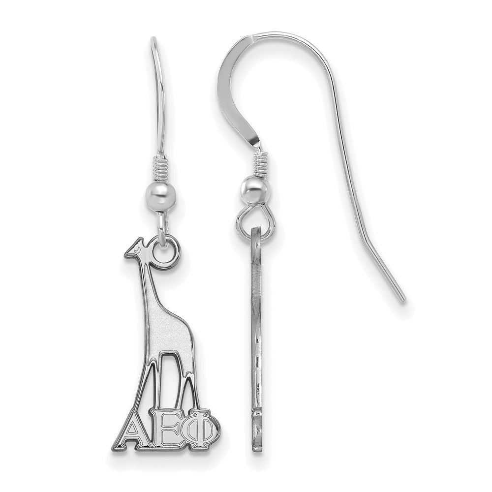 Sterlingsilber Rhodiniert Logoart Alpha Epsilon Phi Sorority Symbol Klein Hängend Draht Ohrringe