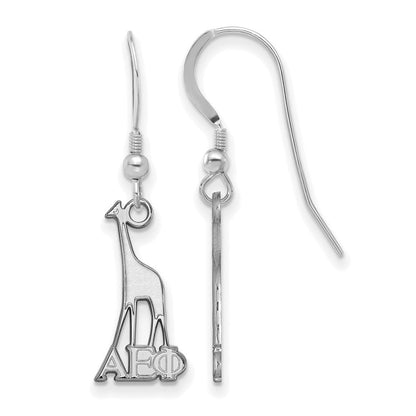 Sterlingsilber Rhodiniert Logoart Alpha Epsilon Phi Sorority Symbol Klein Hängend Draht Ohrringe