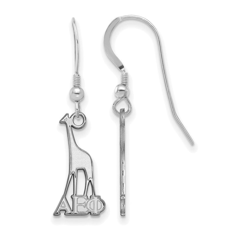 Sterlingsilber Rhodiniert Logoart Alpha Epsilon Phi Sorority Symbol Klein Hängend Draht Ohrringe