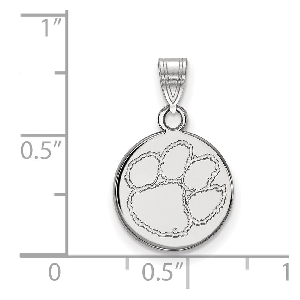 10K Weißgold Logoart Clemson University Tiger Paw Klein Plättchen Anhänger