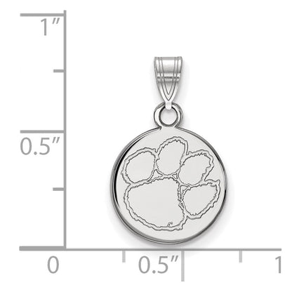 10K Weißgold Logoart Clemson University Tiger Paw Klein Plättchen Anhänger