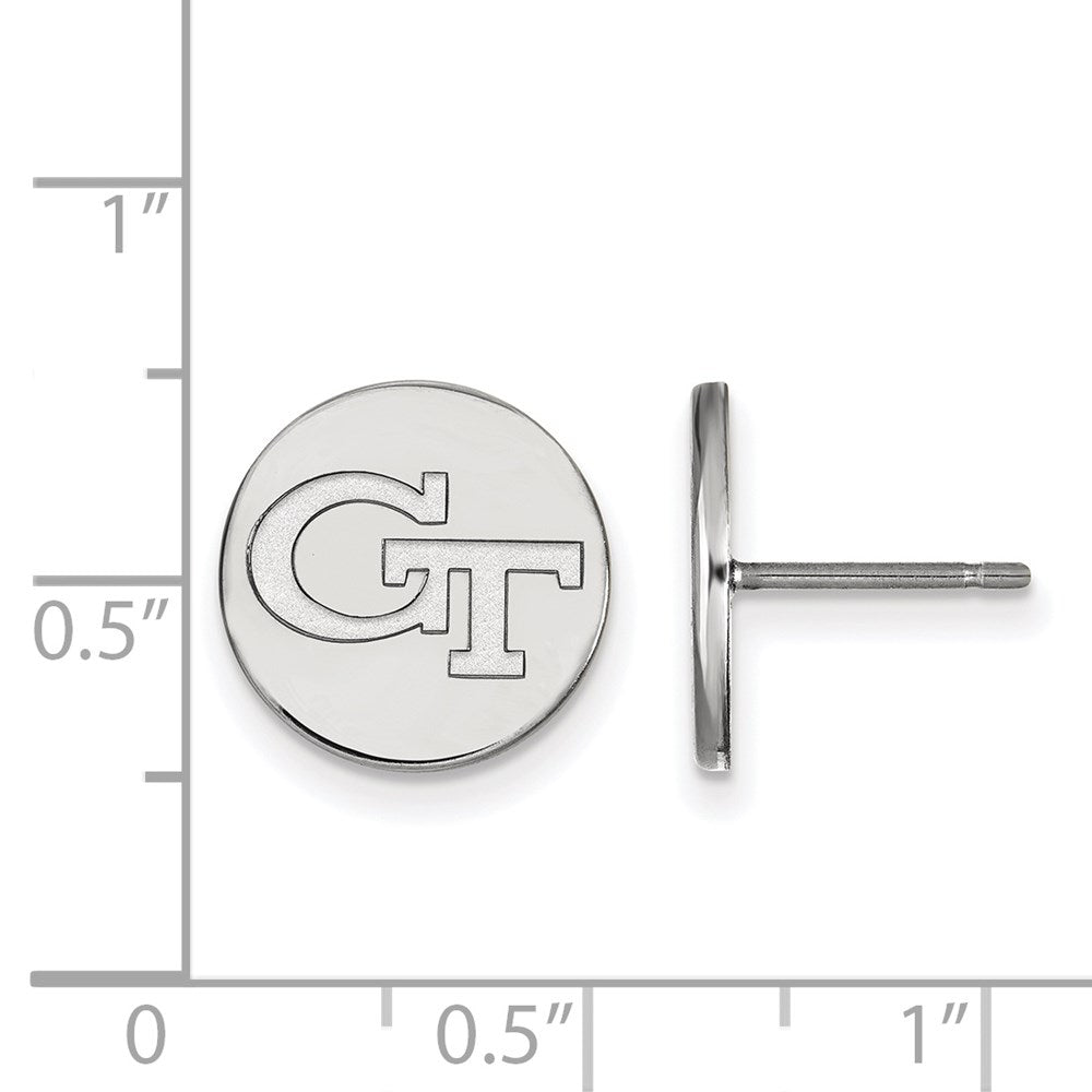 Sterlingsilber Rhodiniert Logoart Georgia Institut Of Technologie G T Klein Plättchen Ohrstecker