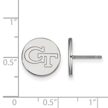 Sterlingsilber Rhodiniert Logoart Georgia Institut Of Technologie G T Klein Plättchen Ohrstecker