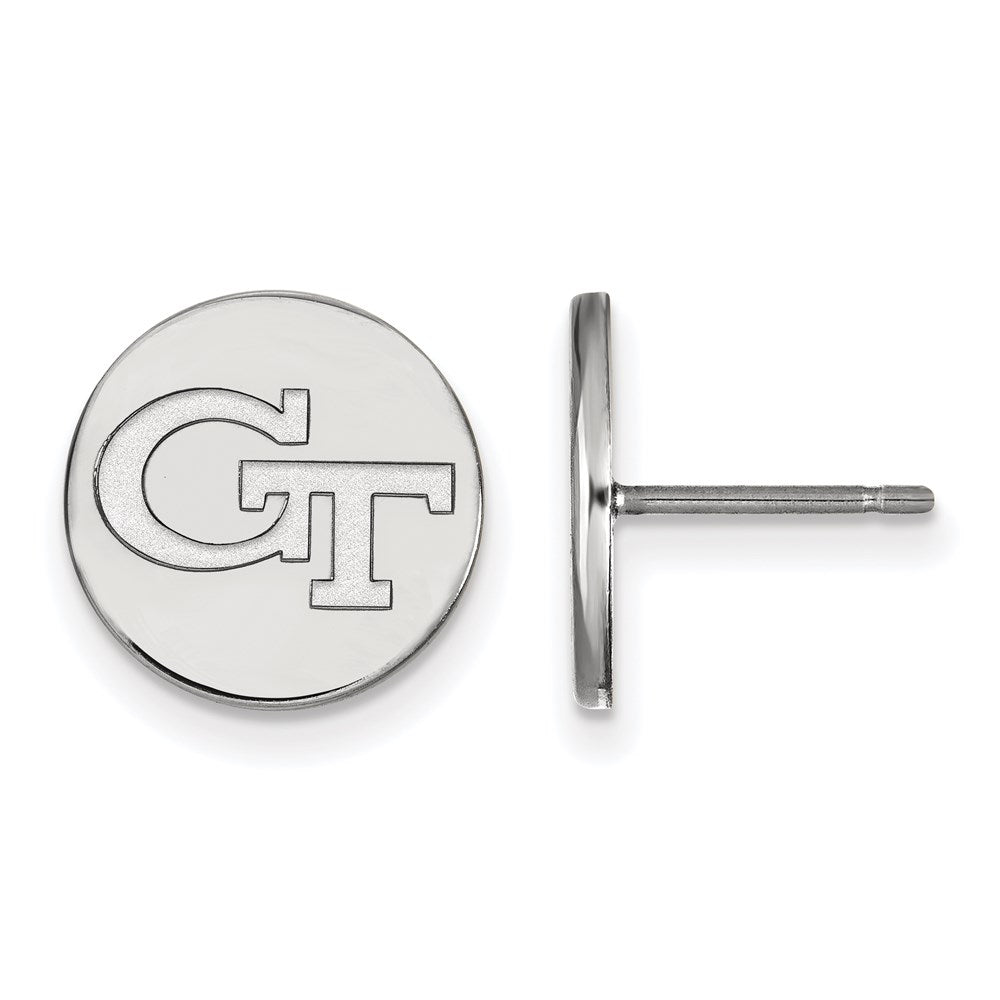Sterlingsilber Rhodiniert Logoart Georgia Institut Of Technologie G T Klein Plättchen Ohrstecker