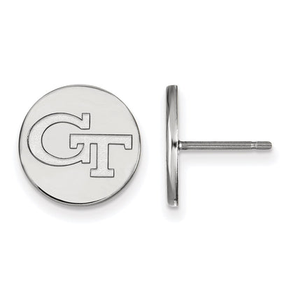 Sterlingsilber Rhodiniert Logoart Georgia Institut Of Technologie G T Klein Plättchen Ohrstecker