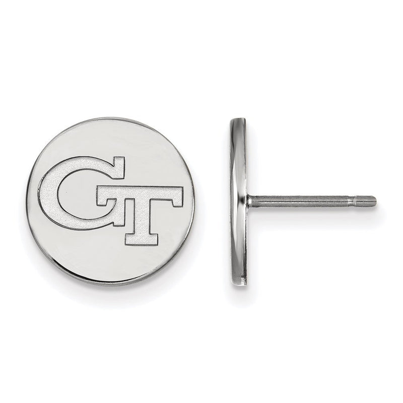 Sterlingsilber Rhodiniert Logoart Georgia Institut Of Technologie G T Klein Plättchen Ohrstecker