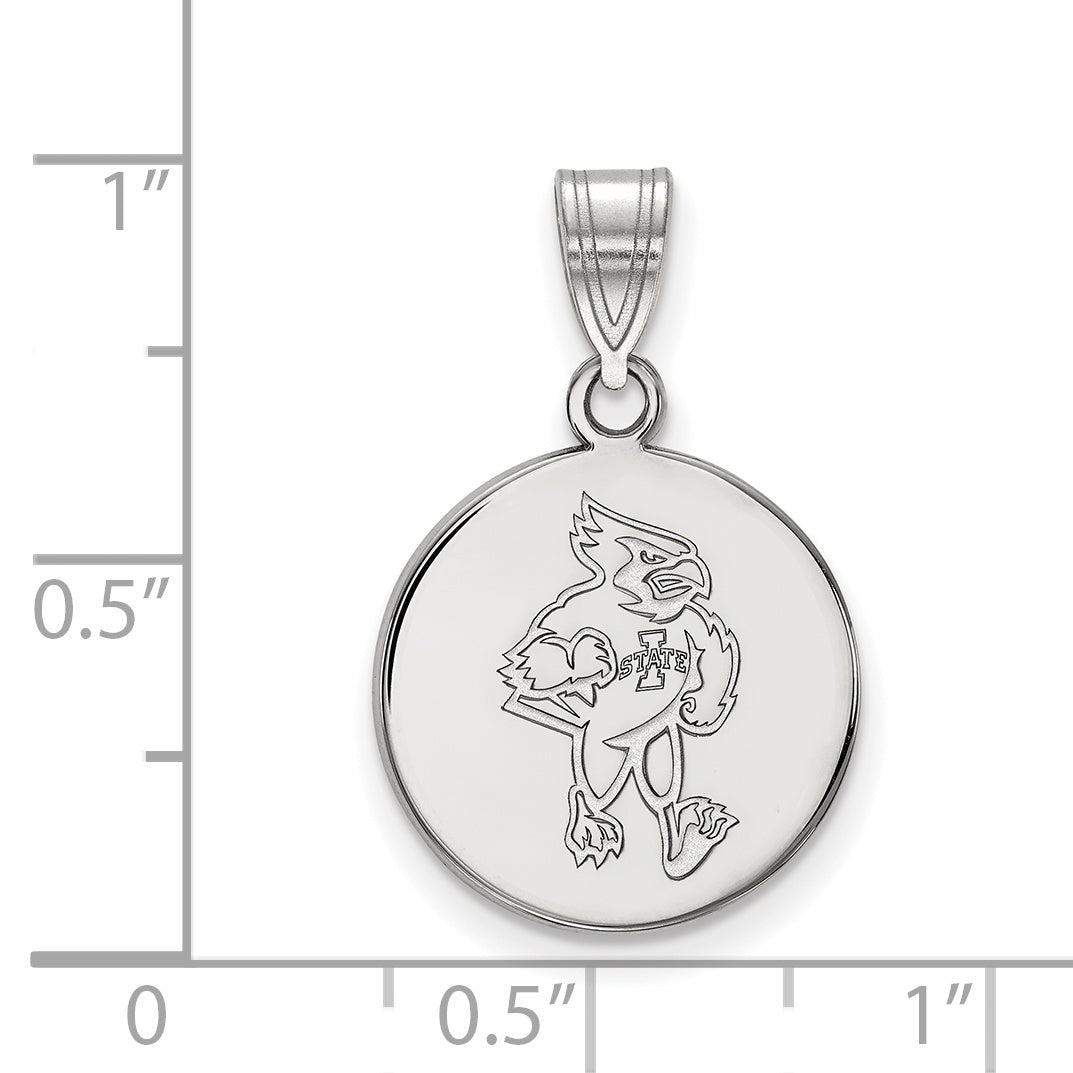 10K Weißgold Logoart Iowa State University Cardinal Mittel Plättchen Anhänger