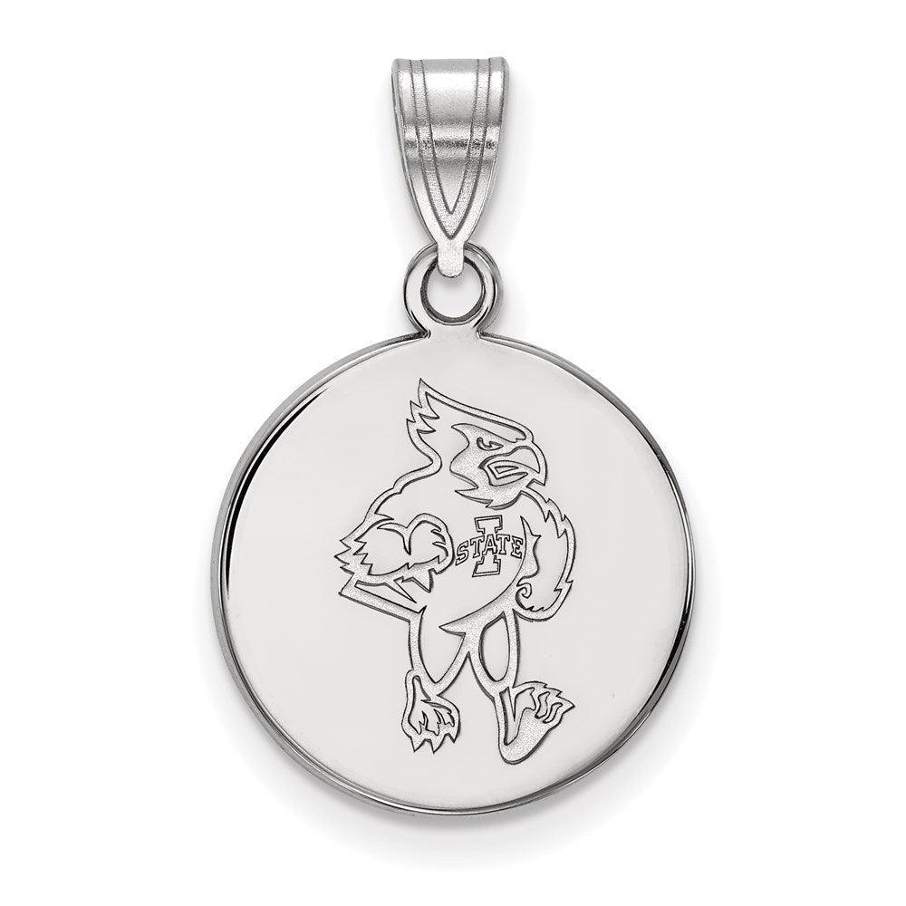 Sterlingsilber Rhodiniert Logoart Iowa State University Cardinal Mittel Plättchen Anhänger