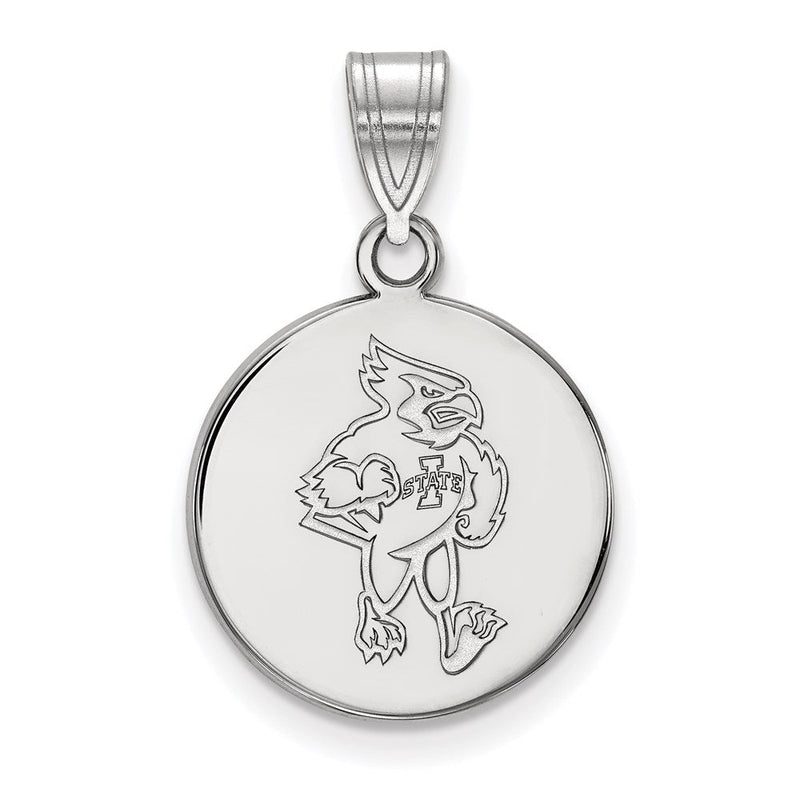 Sterlingsilber Rhodiniert Logoart Iowa State University Cardinal Mittel Plättchen Anhänger