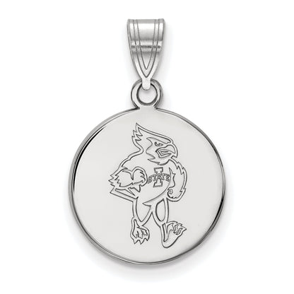 10K Weißgold Logoart Iowa State University Cardinal Mittel Plättchen Anhänger