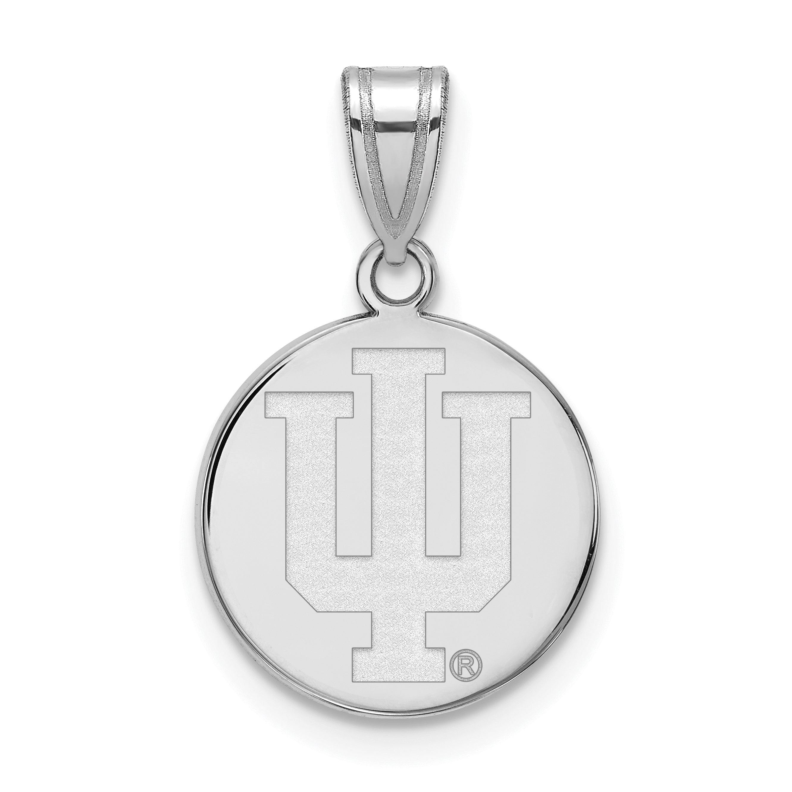 Sterlingsilber Rhodiniert Logoart Indiana University I U Mittel Plättchen Anhänger