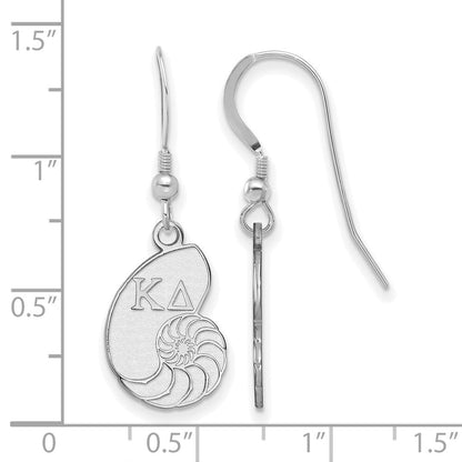 Sterlingsilber Rhodiniert Logoart Kappa Delta Sorority Symbol Klein Hängend Draht Ohrringe