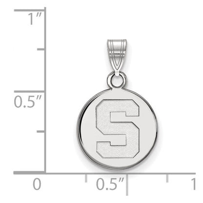 Sterlingsilber Rhodiniert Logoart Michigan State University Buchstabe S Klein Plättchen Anhänger