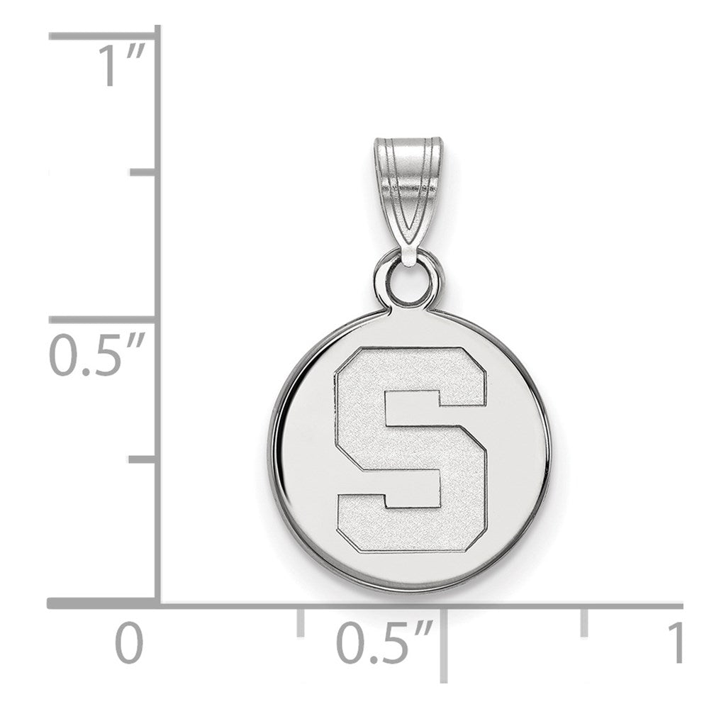 10K Weißgold Logoart Michigan State University Buchstabe S Klein Plättchen Anhänger