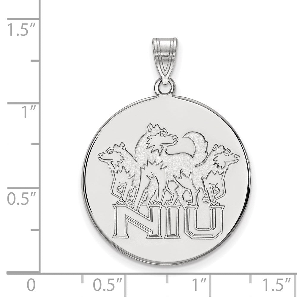 10K Weißgold Logoart Northern Illinois University N I U mit Huskies Extra Groß Plättchen Anhänger