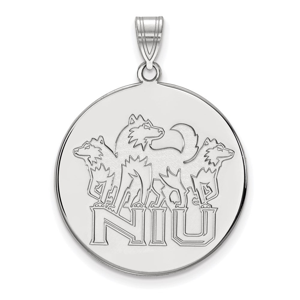10K Weißgold Logoart Northern Illinois University N I U mit Huskies Extra Groß Plättchen Anhänger