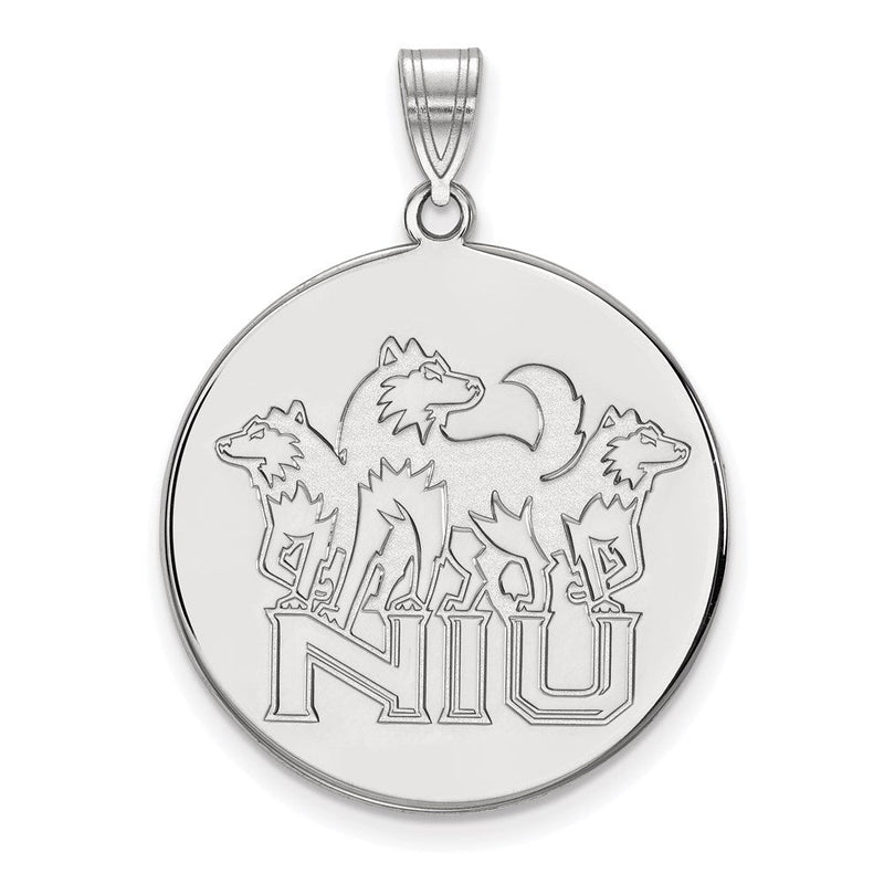 10K Weißgold Logoart Northern Illinois University N I U mit Huskies Extra Groß Plättchen Anhänger