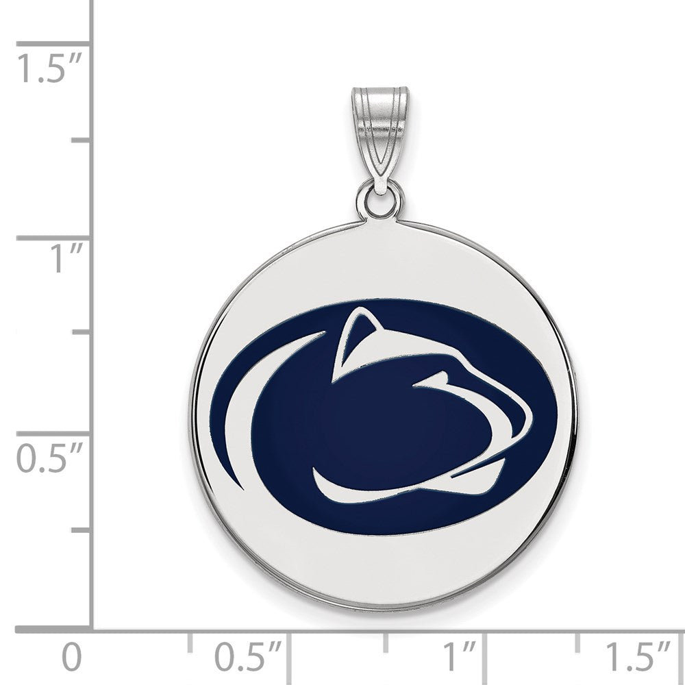 Sterlingsilber Rhodiniert Logoart Penn State University Löwe Extra Groß Emailliert Plättchen Anhänger