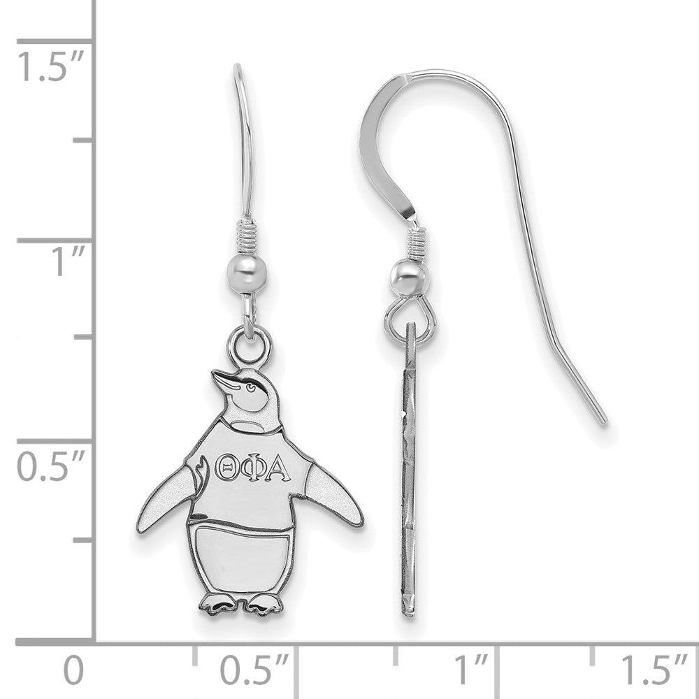 Sterlingsilber Rhodiniert Logoart Theta Phi Alpha Sorority Symbol Klein Hängend Draht Ohrringe