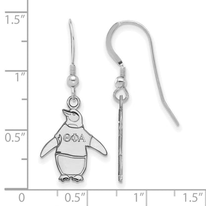 Sterlingsilber Rhodiniert Logoart Theta Phi Alpha Sorority Symbol Klein Hängend Draht Ohrringe