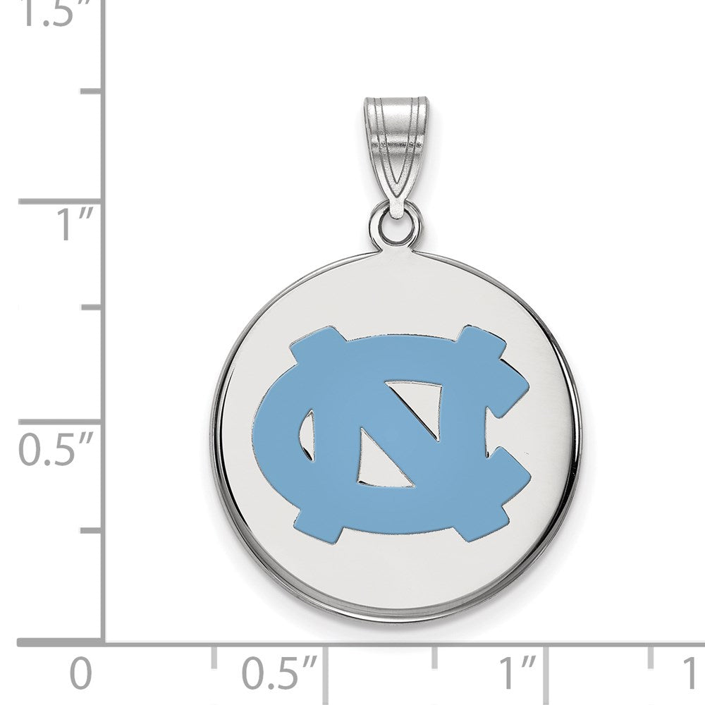 Sterlingsilber Rhodiniert Logoart University Of North Carolina N C Groß Emailliert Plättchen Anhänger